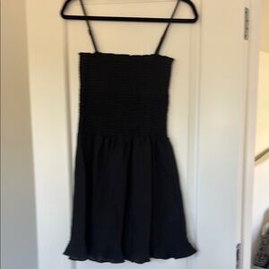 Reformation Black Linen Mini Dress